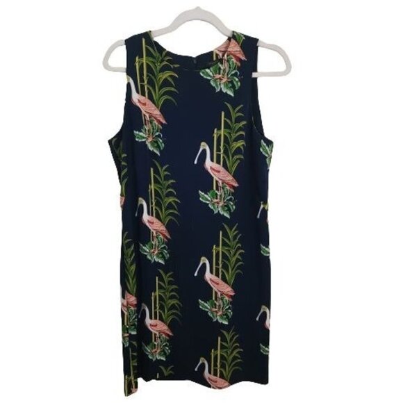 Ann Taylor Dresses & Skirts - Ann Taylor Navy Crane Novelty Print Shift Dress Size 10